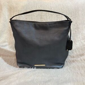 Brahmin Metallic Gray Pebbled Leather Shoulder Bag NWOT